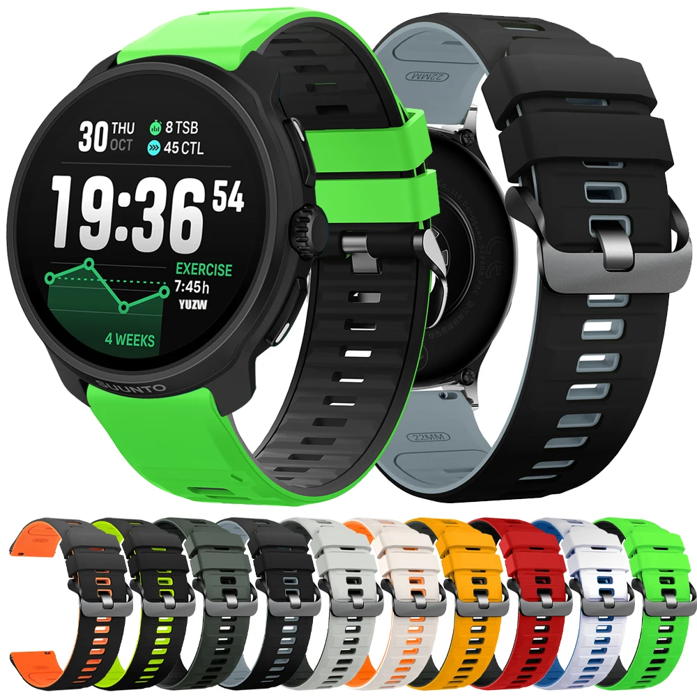 22 mm Silikon-Armband für SUUNTO RACE 2 S/RUN/OCEAN/VERTICAL/SUUNTO 9 PEAK PRO/5 PEAK Armband Schnellverschluss-Armbänder