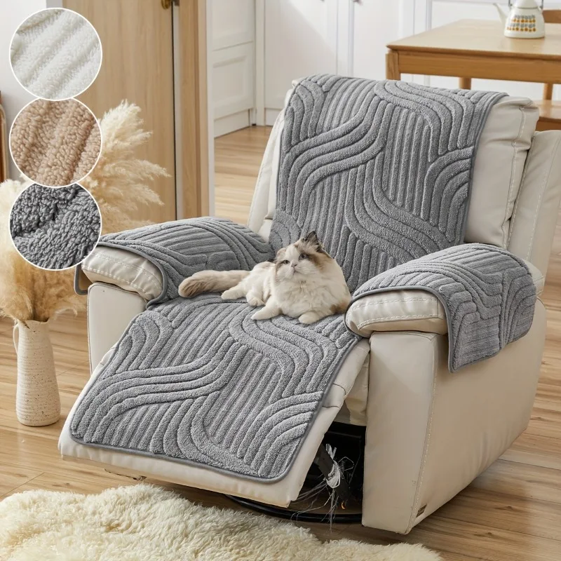 

Flannel Sofa Cover Single Seat | Stretch Cushion Slipcover for Living Room Decor | Soft Velvet Texture Furniture Protector