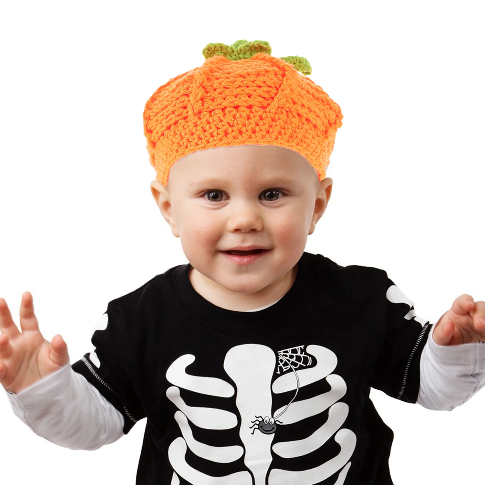 

Pumpkin Yarn Hat For Kids Knitted Baby Hat Elastic Warm Lightweight Winter Children Cap Toddler Hats Boy Girl