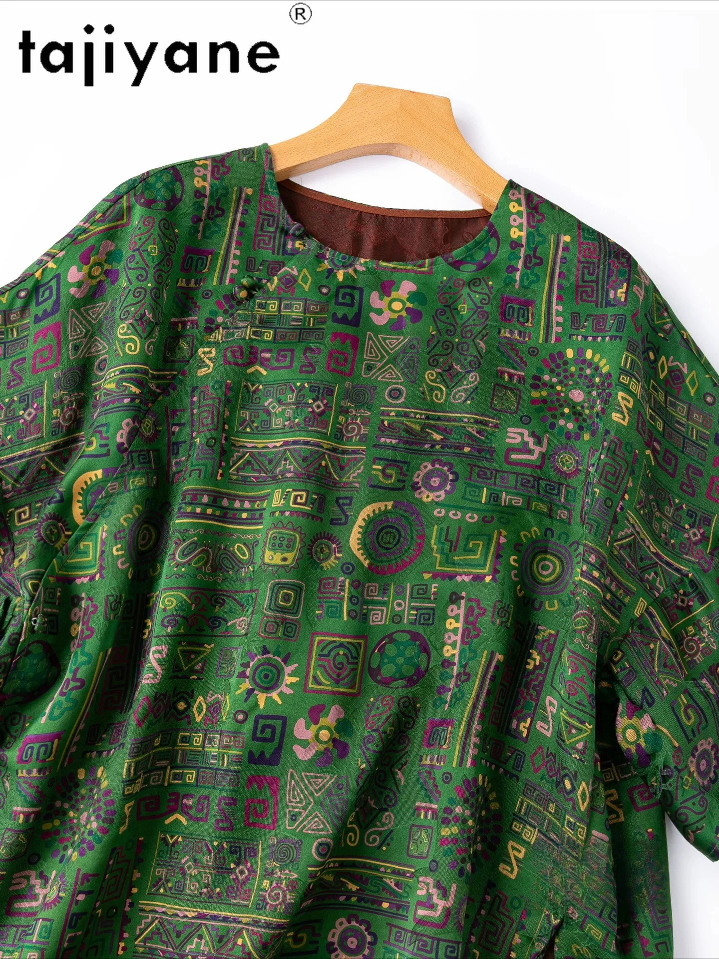 TAJIYANE 100% Mulberry Silk Women T Shirts Xiangyun Sha Loose T Shirt New Chinese Style Summer Tops for Woman Clothes 2026 топ