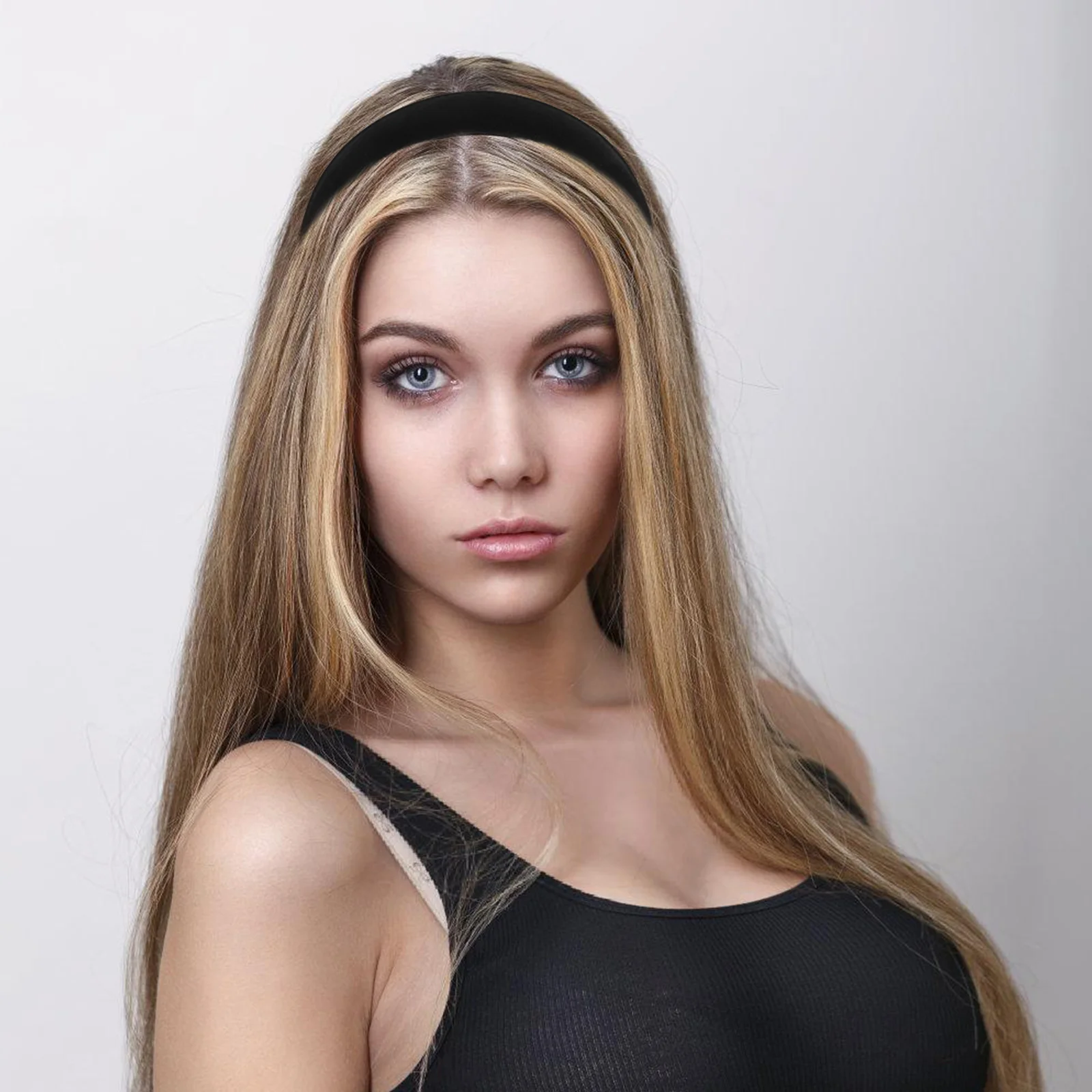 

3 Pcs Velvet Headband Set Big Headbands for Women Hair Soft Wide Black Thick Girls Press Card Hoop