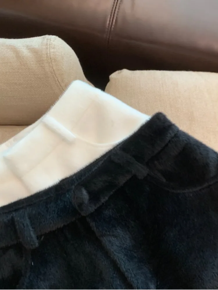 Retro Strickhose für Damen, Winter Neuheit, Hochgeschnittene Schlankheits-Pants, Hot Girl A-Linie Weites Bein Bootcut-Hose, Gerade Geschnittene Hose