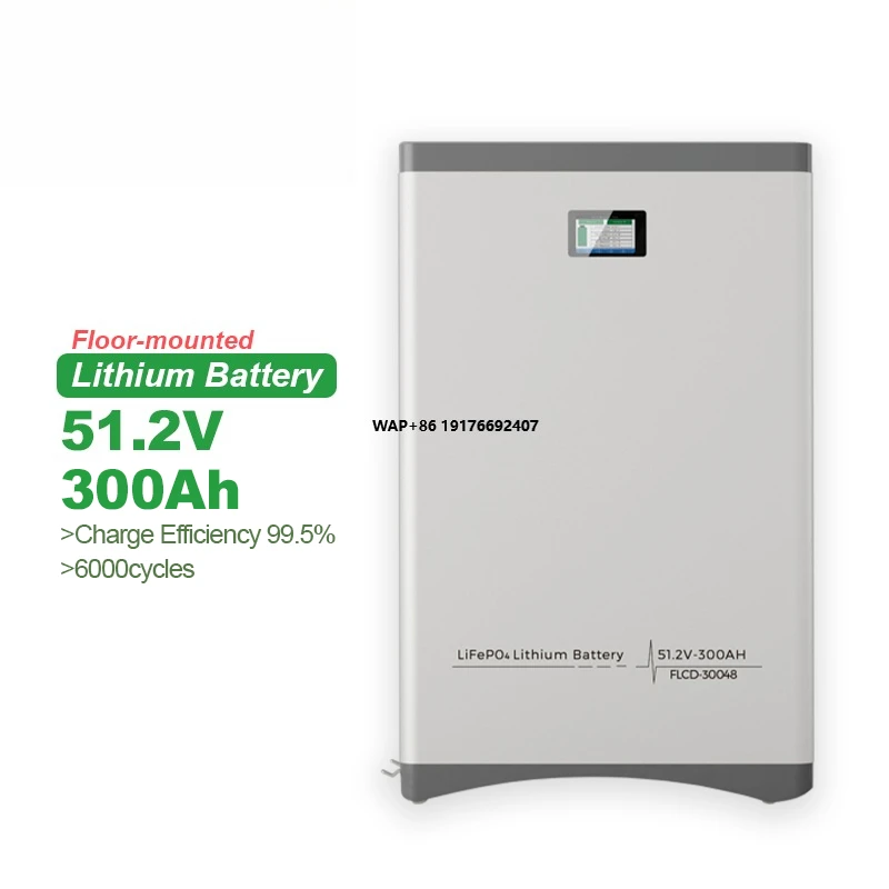 

EnergyCreative 51.2V Home Solar Energy Storage Battery 100Ah 200Ah 300Ah LiFePO4 Wall/Floor Mounted Lithium Ion Batteries Pack