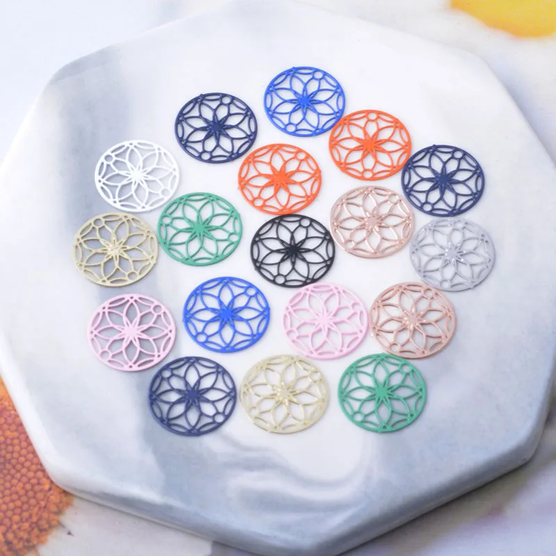 

30pcs AC10954 1.3cm Brass Small round Charms Connector Thin Light golden Bracelet Pendant DIY Jewelry Necklace Earring Findings