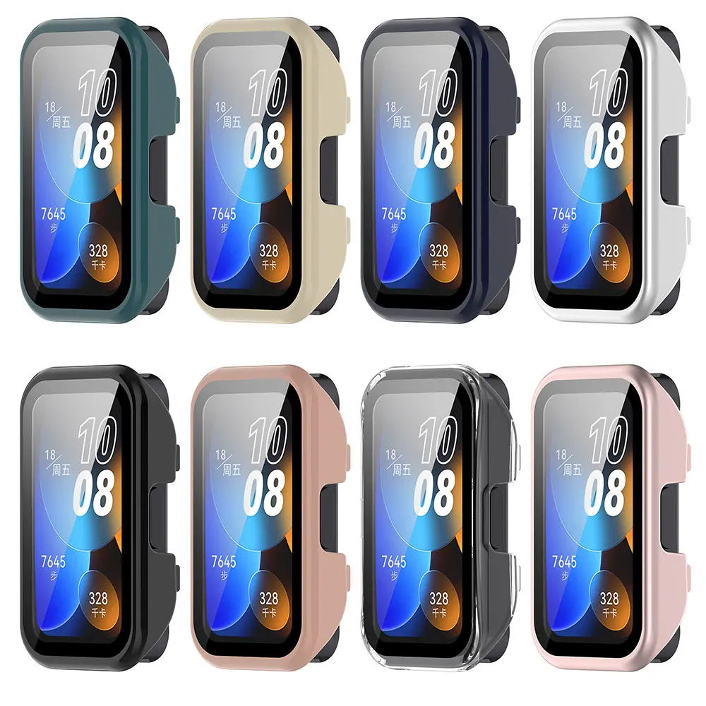 PC ケース Huawei 社バンド 9 8 強化ガラススクリーンプロテクタースマートバンドバンパーフレーム保護カバー Huawei 社 Band9 Band8 ケース