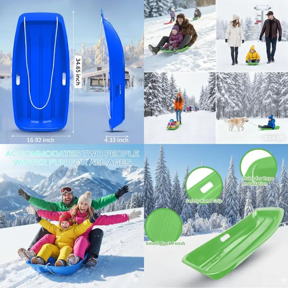 

Durable 35 Dual-Person Sled - All-Season Use, High Capacity, Ideal for Snow, Beach, and Parks