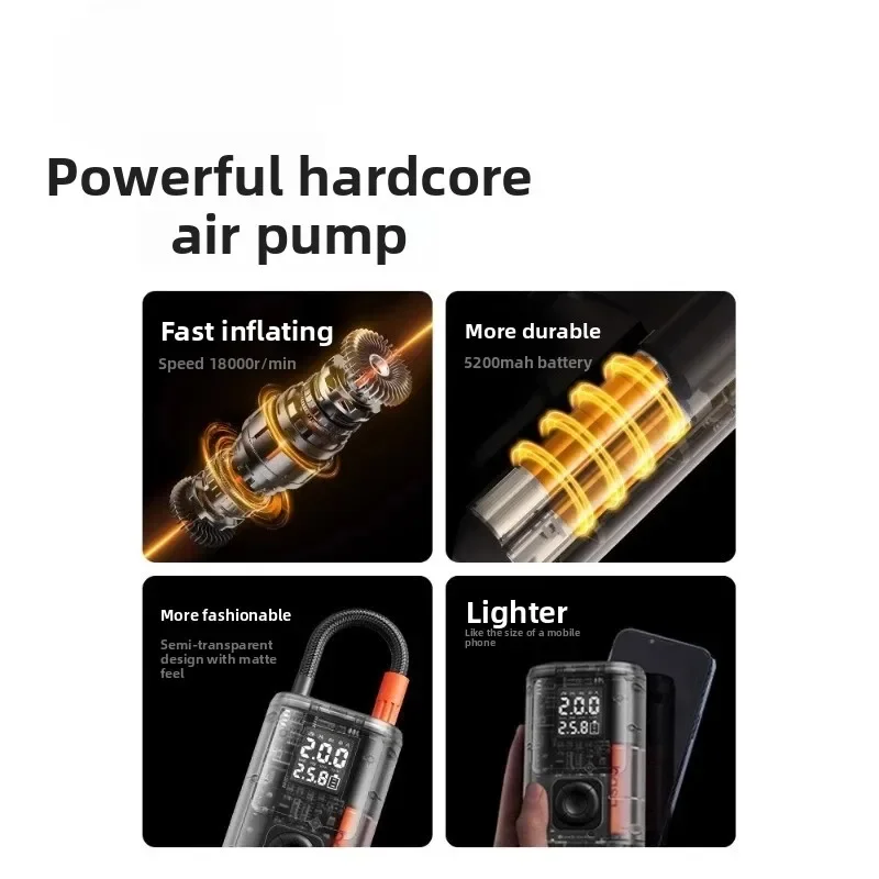 Portable Wireless Car Air Pump - Electric Tire Inflator for Cars And Bicycles - Battery Powered Quick Inflation Treasure