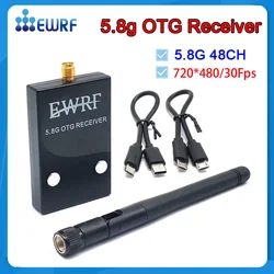 New Version EWRF Ready To Use 5.8G 48CH 720*480 FPV UVC Receiver Video Downlink OTG VR Android Phone for FPV AV Monitor