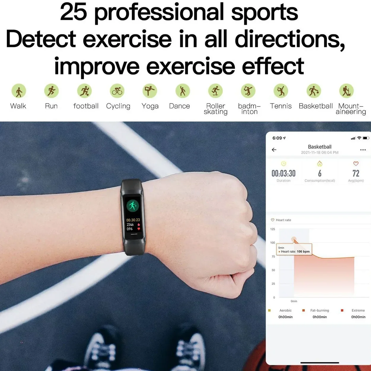 Amoled Screen Smart Wristband Band 8 Active Blood Pressure Waterproof Smartwatch Watch For Huawei Phone