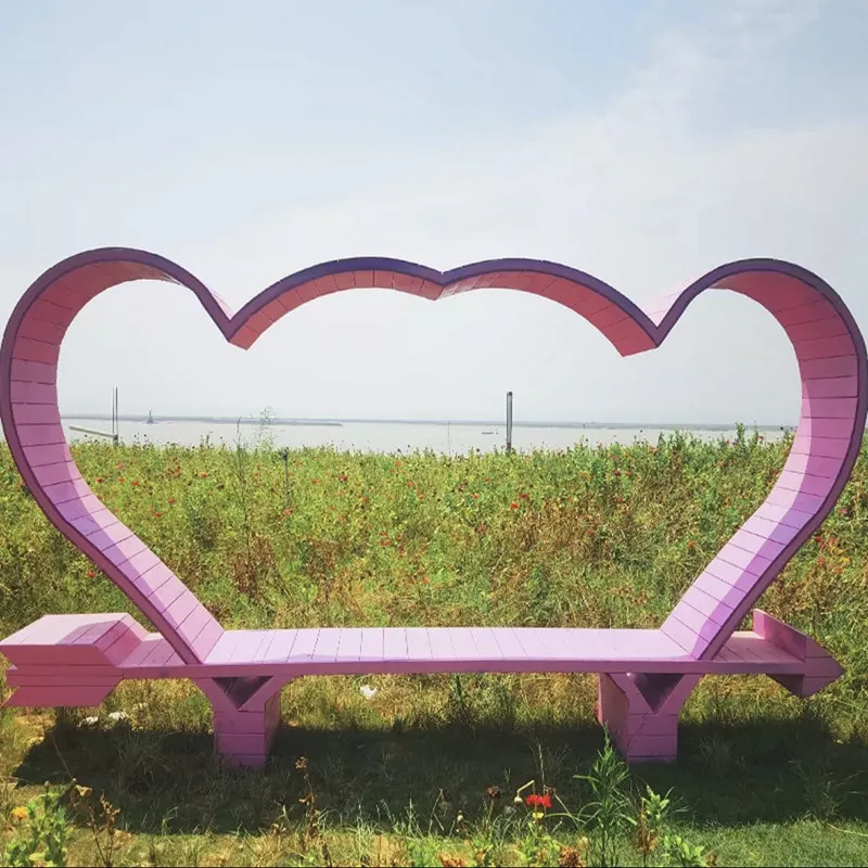 Scenic spot card seat table and chair outdoor Internet celebrity clock in photo love bar chair wedding dress shooting props