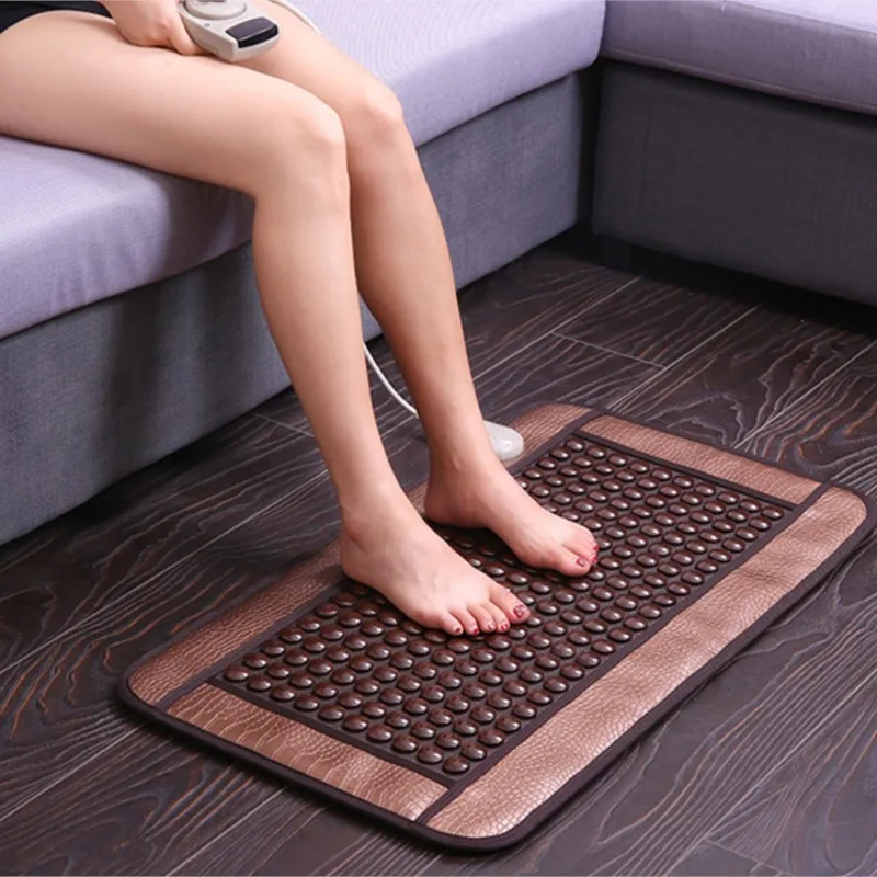 Colchão de massagem com turmalina e germânio para cuidados de saúde, colchão de jade com terapia de aquecimento elétrico, almofada Nuga Best 220V