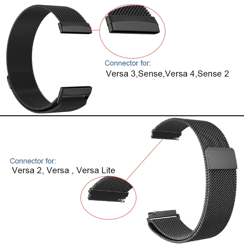 Metal Strap For Fitbit Versa 2 3 4 Lite Sense Band Wrist Milanese Sense 2 Replacement Magnetic Loop Bracelet Fit Bit Watchband