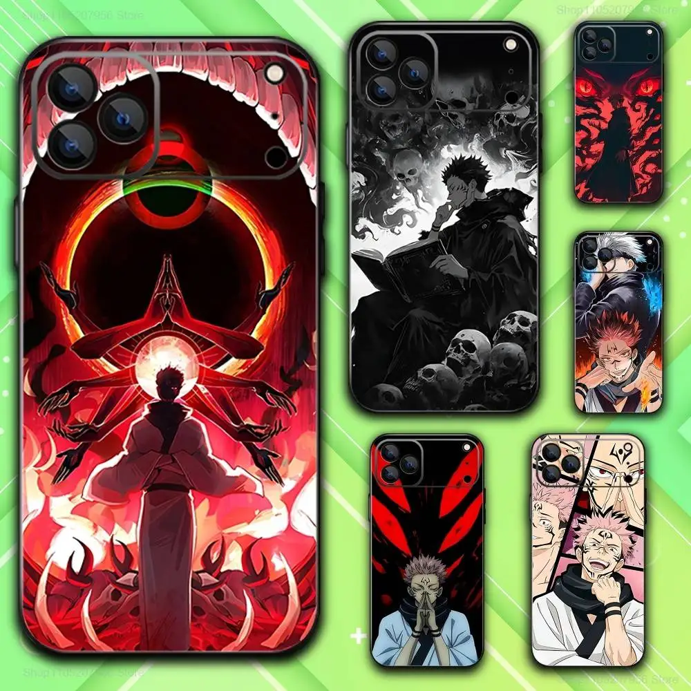 

R-RyomenS Anime S-Sukuna Phone Case For iPhone 17,16,15,14,13,12,11,Plus,E,Air,Pro,Max,Mini Black Cover