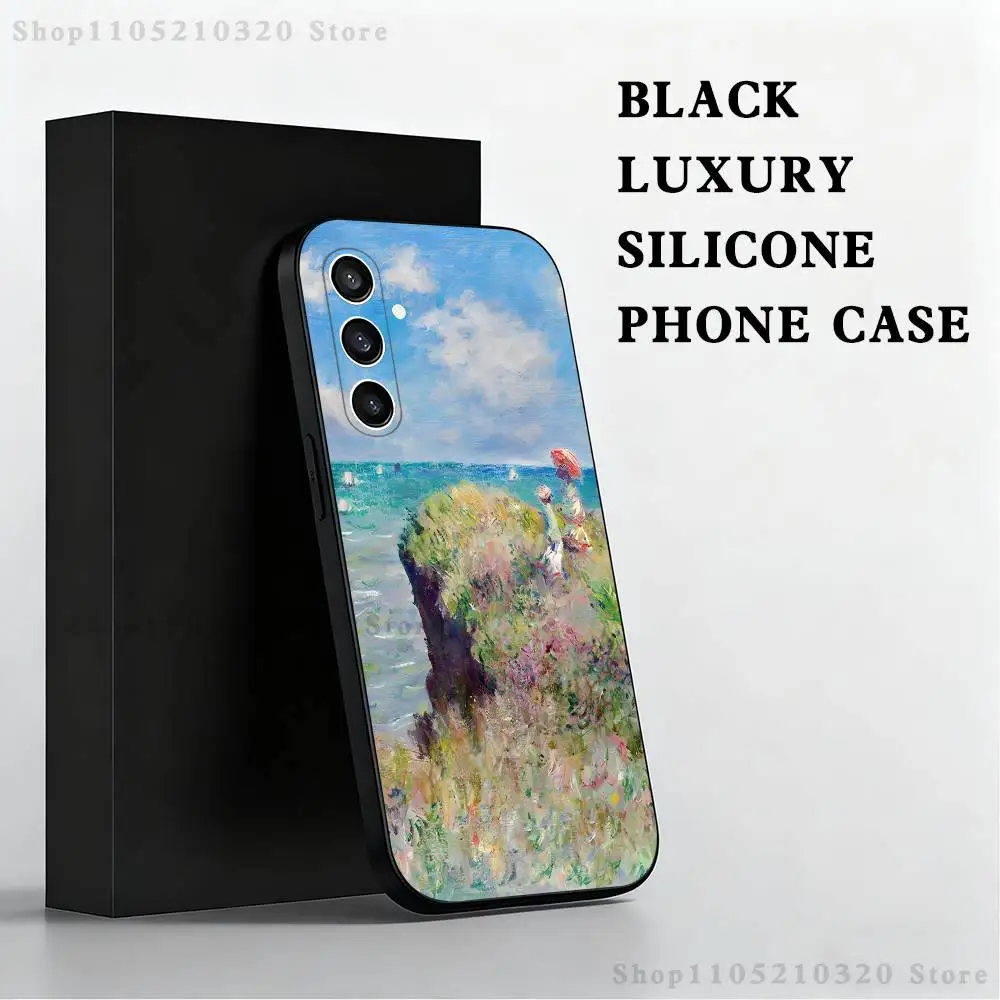 Claude Monet Art Phone Case For Samsung S 25,24,23,22,30,21,10,9,Ultra,Plus,Lite,FE,4,5 G Black Soft Case #3