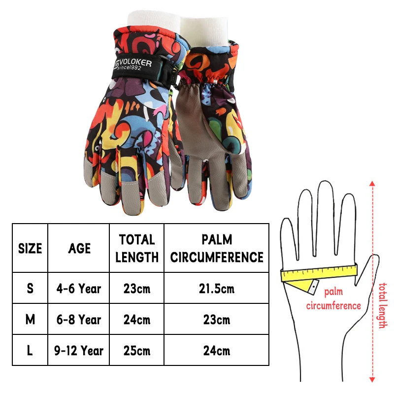 قفازات تزلج للأطفال مقاومة للماء والرياح قفازات شتوية دافئة للأطفال قفازات ثلج خارجية متوافقة مع شاشة اللمس للأماكن الخارجية #2