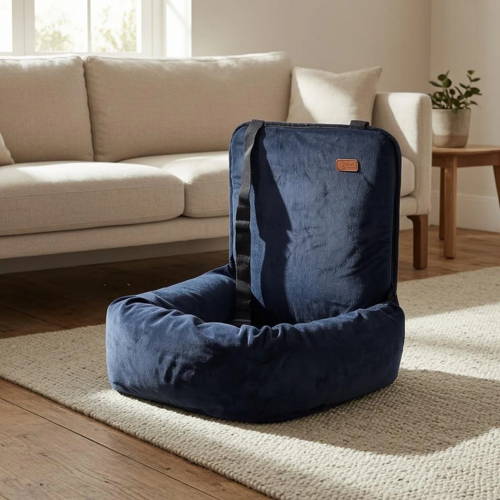 Canine Seat Cushion Car Seat Bed Fully Washable Padded Dog Car Seat Bed Tall Backrest Easy to Clean for Dogs