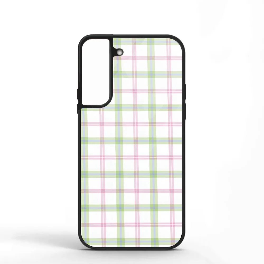 

Pastel Plaid Phone Case For Samsung S10 S20 S21 S22 S24 S30 Plus ULTRA Mirror Acrylic Cover