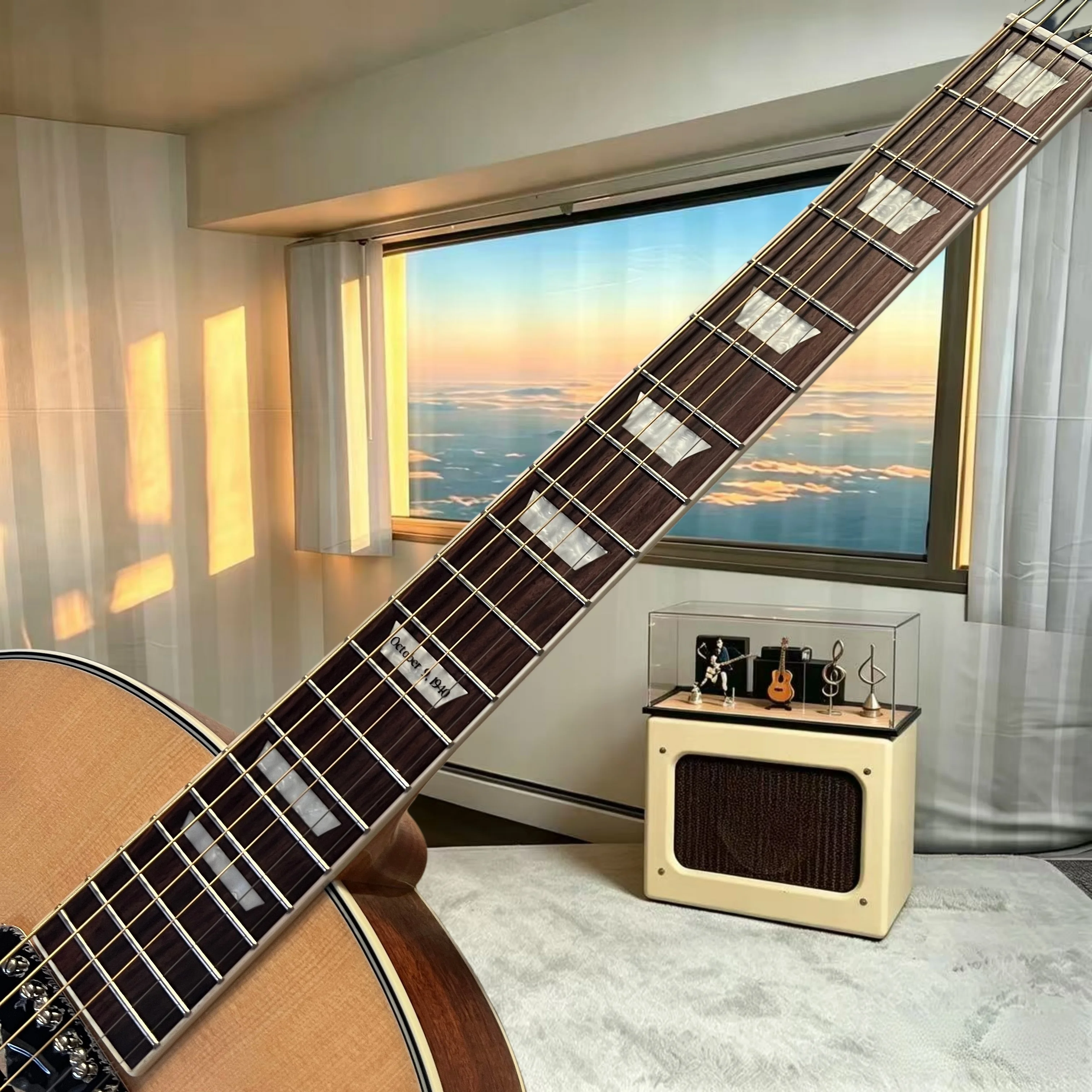 Spruce Mahogany Signature‑Engraved Electro‑Acoustic Guitar Built‑in Pickup Support Amplifier Intermediate Recording Sing‑Play