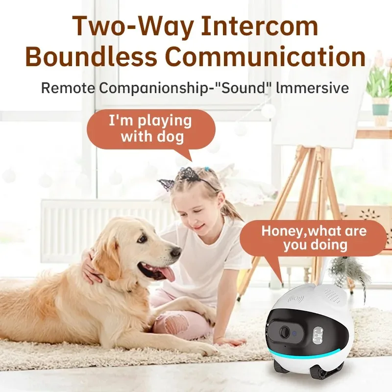 DIDSeth 4G WiFi Pet Camera with Motion Detection Alert Wide Angle Night Vision Wireless Robot for Home Security Pet Monitoring
