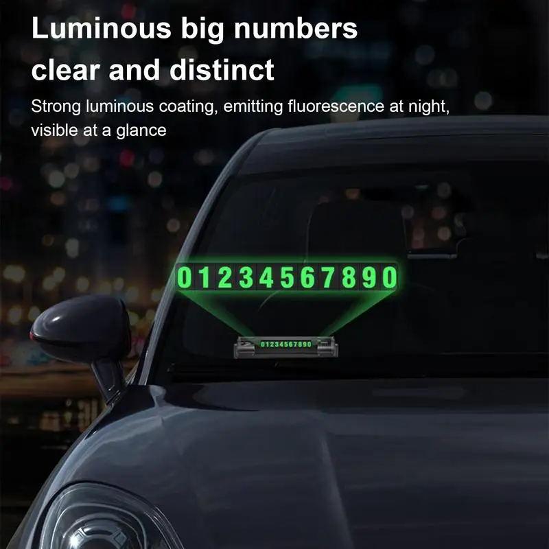 3 In 1 Temporary Car Parking Number Plate Safety Hammer Seat Belt Cutter Luminous Auto Phone Number Card Auto Window Breaker