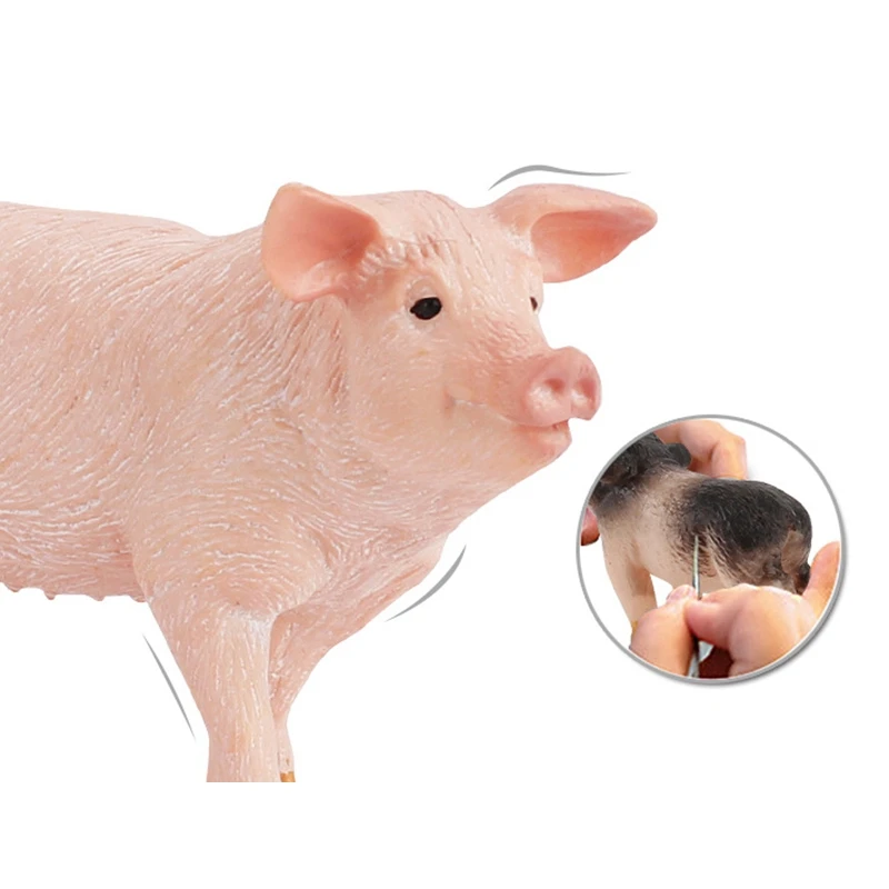 Barnyard Animal Figurines para crianças, Simulação Farm Toys, Pré-escolar Educacional, Decoração de Estátua, Conjuntos de Porcos, 11Pcs