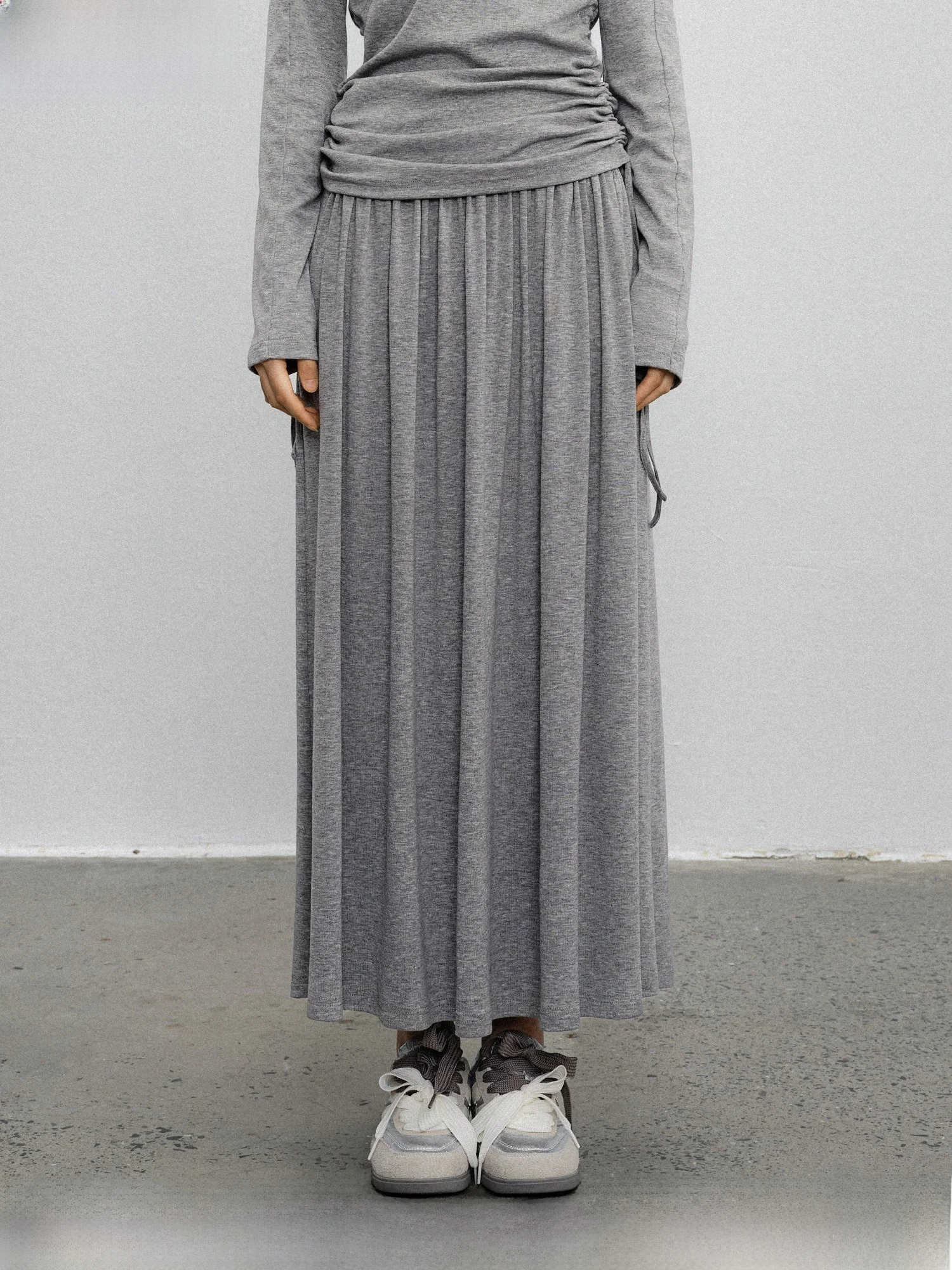 

Женская юбка миди с асимметричным подолом Ele ey, с завышенной талией, А-силуэт, из драпированной ткани, для весеннего сезона, дышащая, комфортная