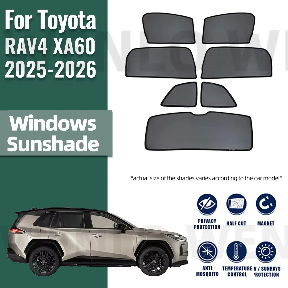 �y�Z�[�����z�g���^ RAV4 XA60 2025 2026 RAV 4 �ԗp�T���V�F�[�h �t�����g�K���X�p�}�O�l�b�g�����b�V���J�[�e�� ���A�T�C�h�E�B���h�E�p�T���o�C�U�[