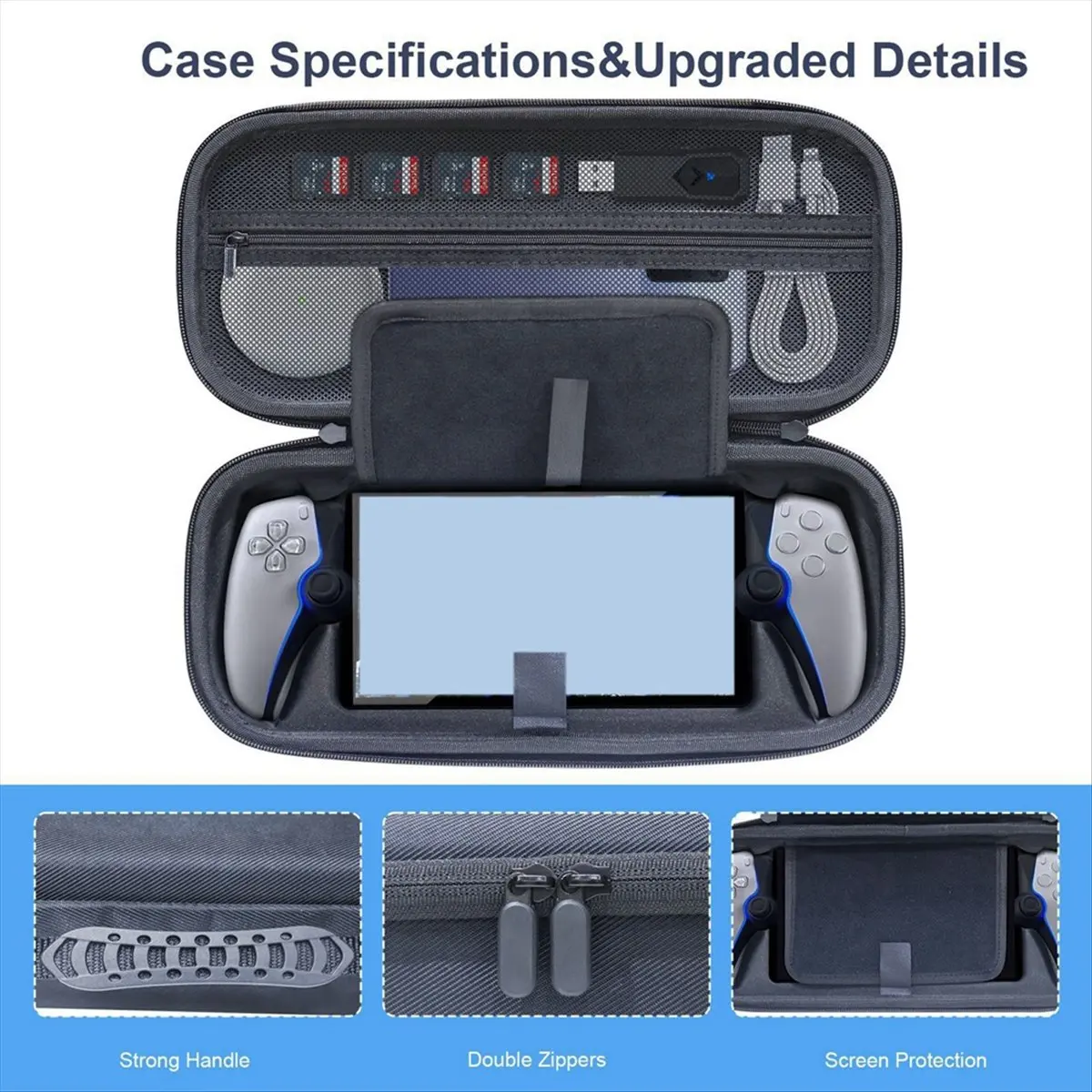 Super Sale EVA Shockproof Carrying Case for PlayStation Portal Protective Handheld Console Handbag with Game Accessories Storage