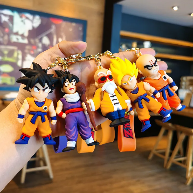 Cartoon Sun Wukong second-generation Dragon Ball keychain pendant creative animation car bag keychain pendant animation figure