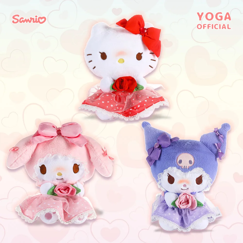 

20cm Sanrio Cartoon Plush Toy Kawali Kuromi Hello Kitty My Melody Cinnamoroll Soft Stuffed Doll Pendant Toys Girl Kids Xmas Gift