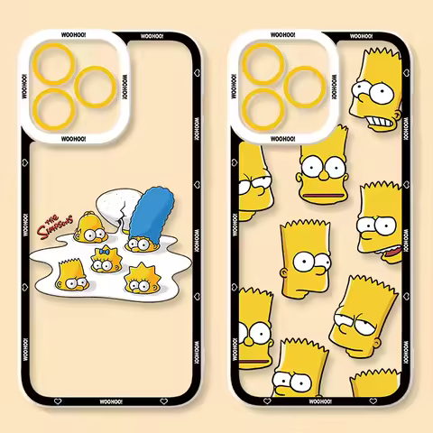 The Simpsons Phone Case For Samsung Galaxy S23 S22 Ultra S21 S20 FE S10 Plus Note 20 10 9 A32 A52S A52 A72 Clear Silicone Cover