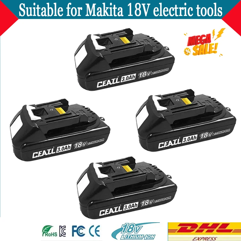 

For 18V Makita power tool battery 3Ah/5Ah/6Ah/9Ah rechargeable battery replacing Makita BUB，BUC，BVF，CF，CL，DF，
