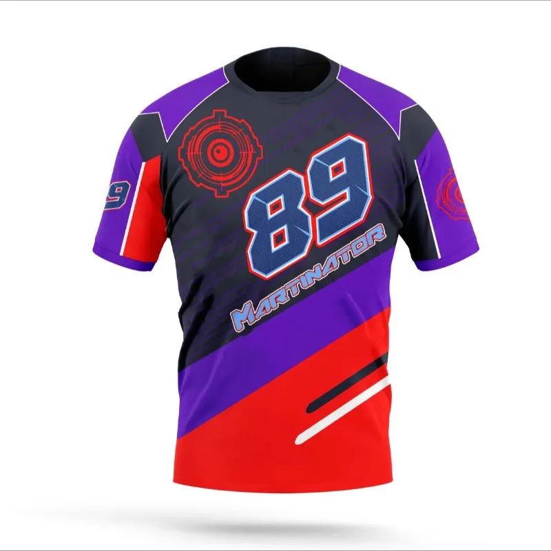 

2025 New Motorcycle Racing Suit 89 Men's and Women's Summer Cycling Outdoor Sports Breathable Casual Printed T-shirt