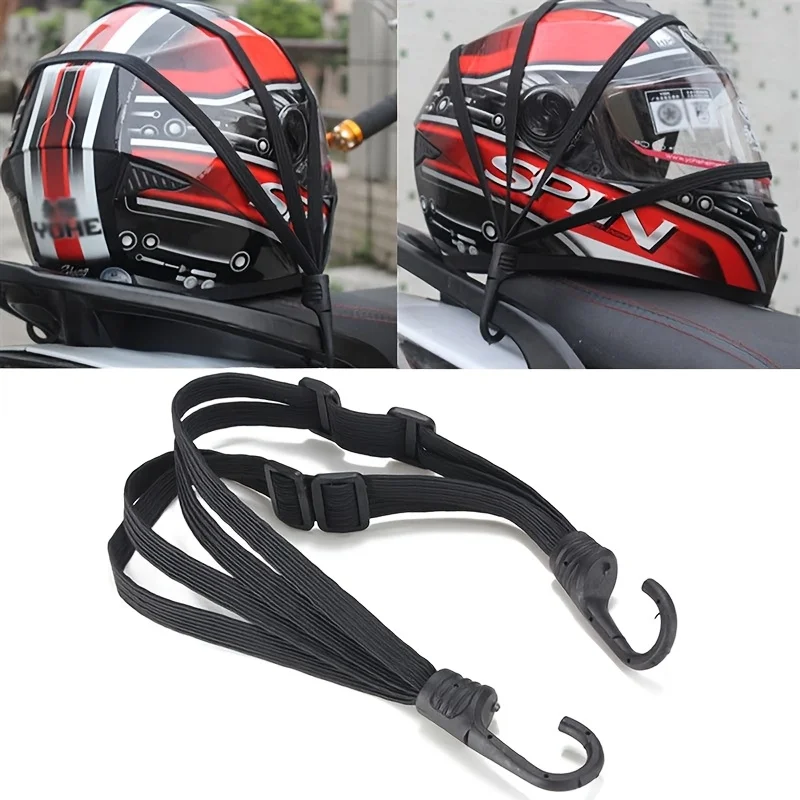 

2/4pcs Multi-functional High Elastic Hook Adjustable Motorcycle Electric Bike Helmet Rear Seat Strap
