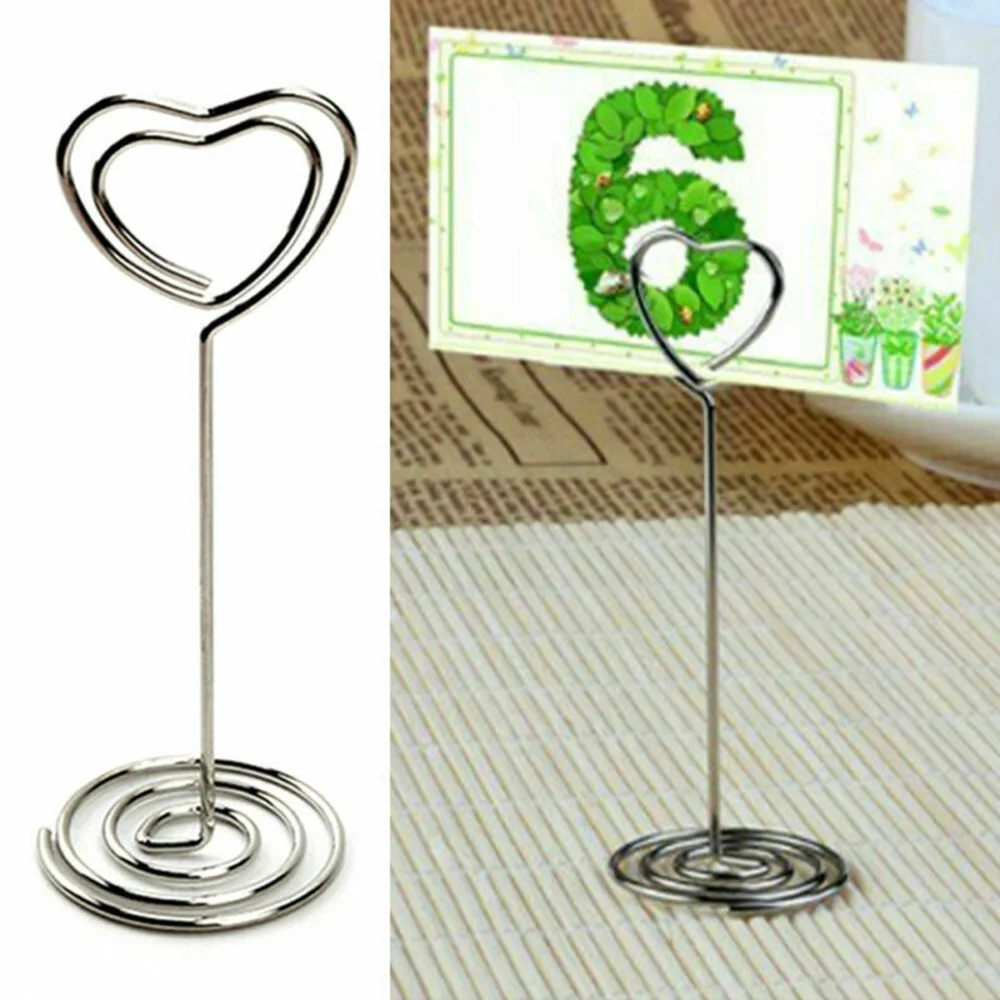 Star Table Card Holders Stylish 8.5cm Heart-Shaped Photo Stand Versatile Memo Note Clip For Restaurant Events