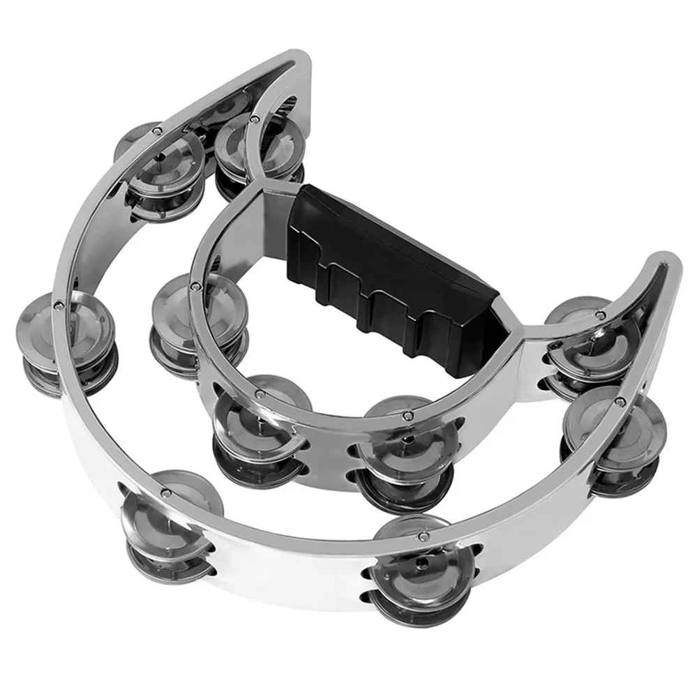 

Tambourine Party Musical Wrist for Adult Hand Held Percussion Metal Tambourines Parties Handheld Double Row