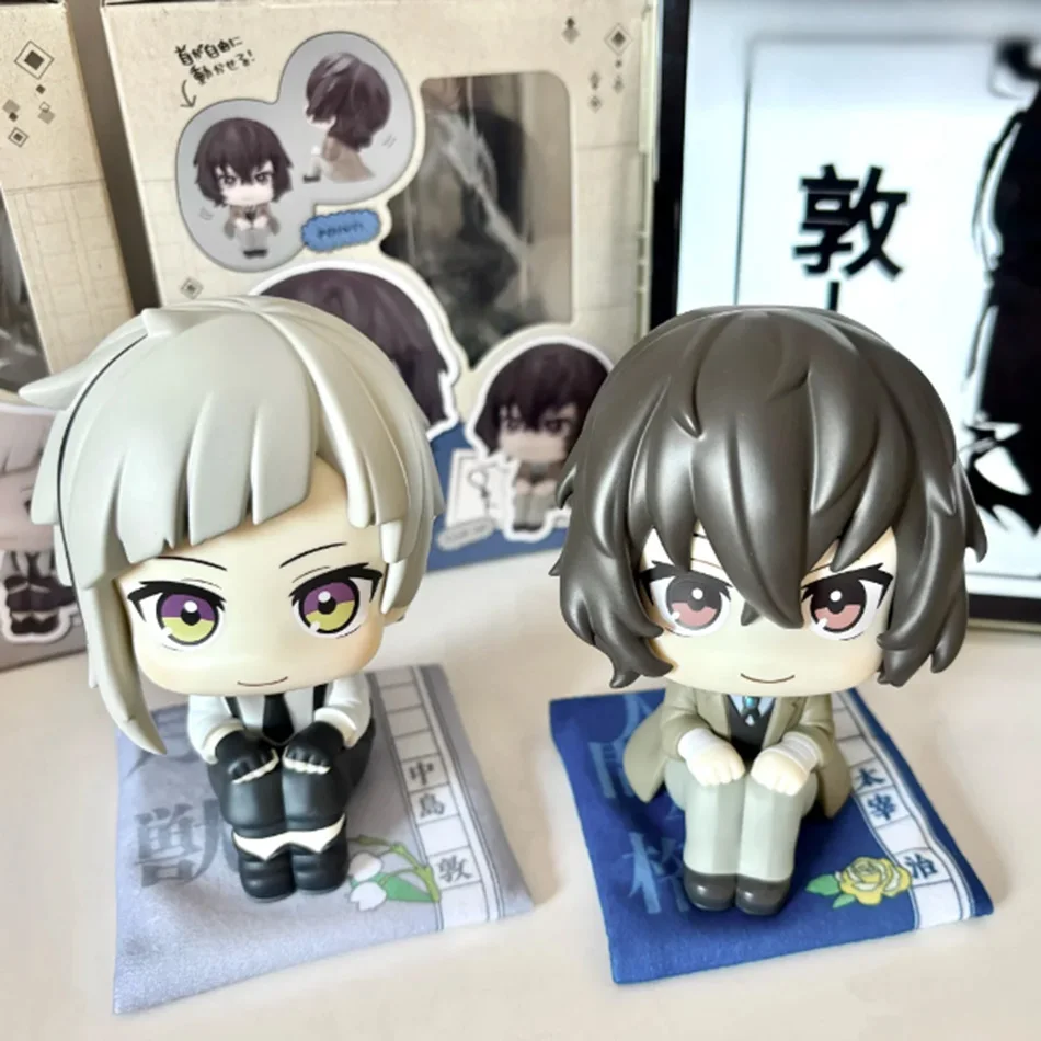 In Stock Bungo Stray Dogs 7CM Dazai Osamu Figurine Nakahara Chuuya Action Cute Q version Figure Collection Noodle Stopper Gift - view 2