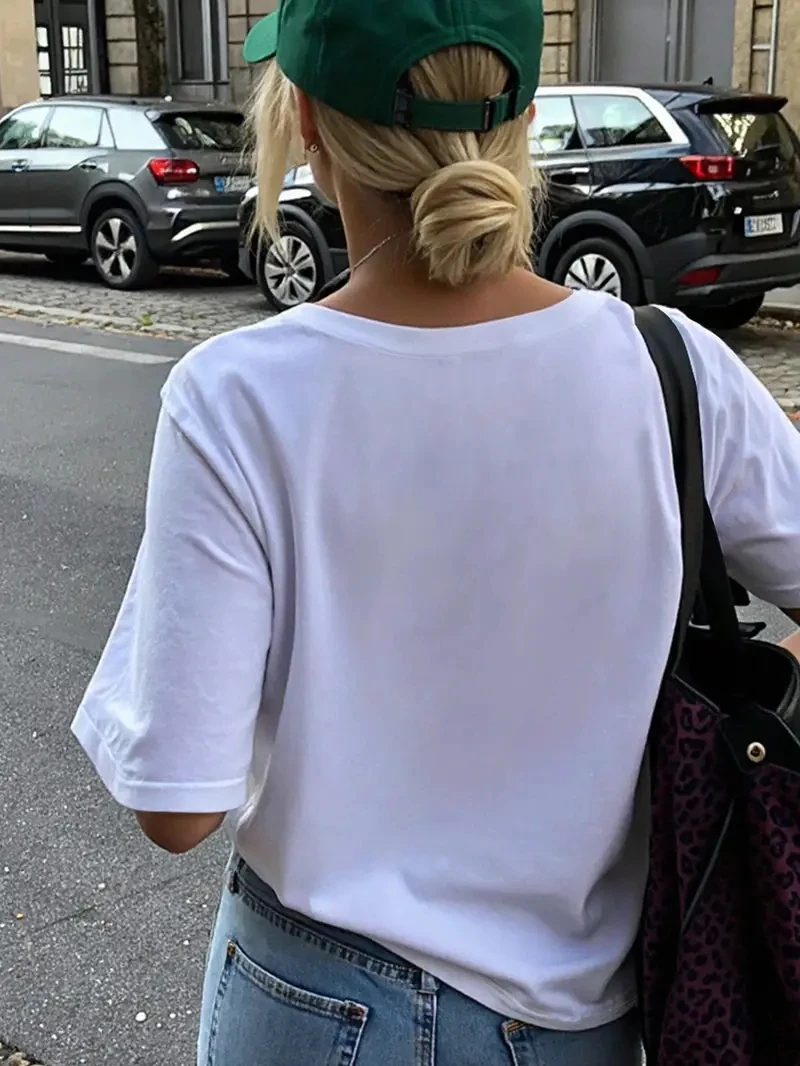 プラスサイズ レディース カジュアル スカル ブック プリント クルーネック Tシャツ - 春夏向け ソフト 半袖Tシャツ - リラックスフィット