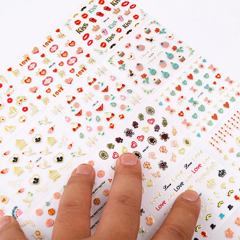 30 adesivo de unhas em relevo natal dos desenhos animados gatinho guirlanda boneco de neve auto adesivo arte do prego adesivos diy ano novo decorações de unhas