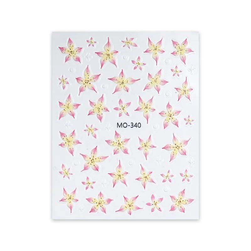 1pcs Nail Stickers Instagram Viral Trend Openwork Pentagram Star Sweet & Edgy Girl Style 3D Waterproof Adhesive Back Nail Decals