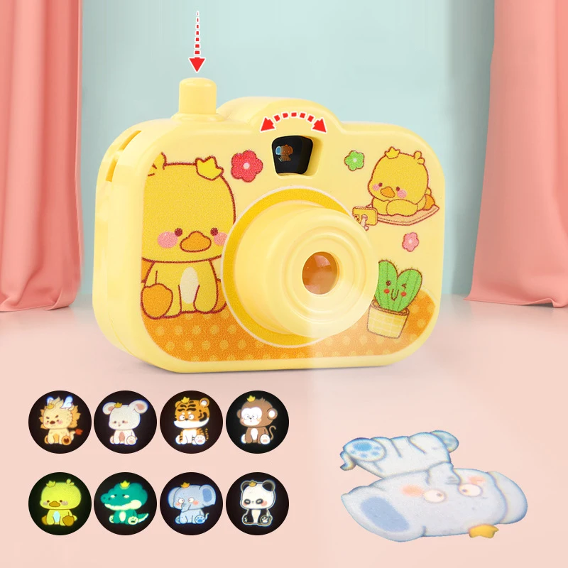 Cartoon Camera Toy Fun Projection Camera Animal Montessori Educational Toddlers Toys Night Light Projector For Kids Toys Games