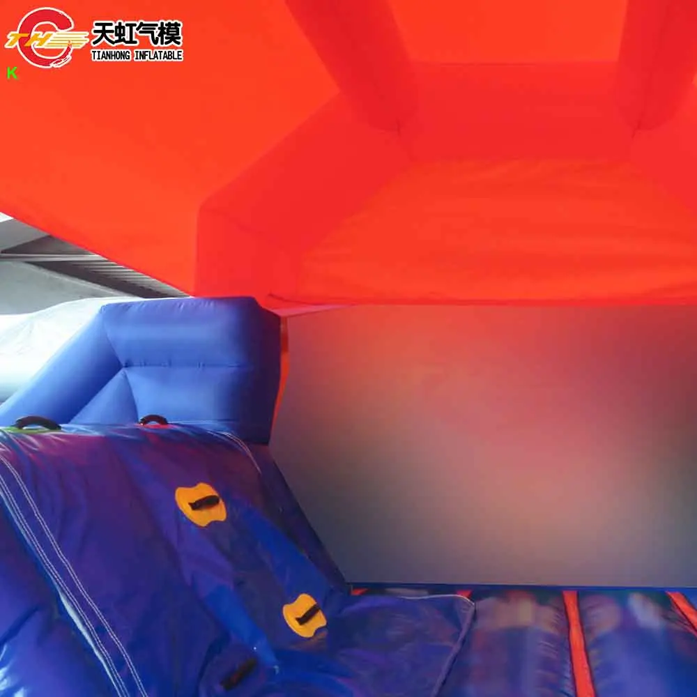 4 x 4 m aufblasbarer Hüpfer für Kinder mit Rutsche, aufblasbare Rutsche für den Hinterhof, Hüpfburg, Karneval, Luftpullover mit Gebläse