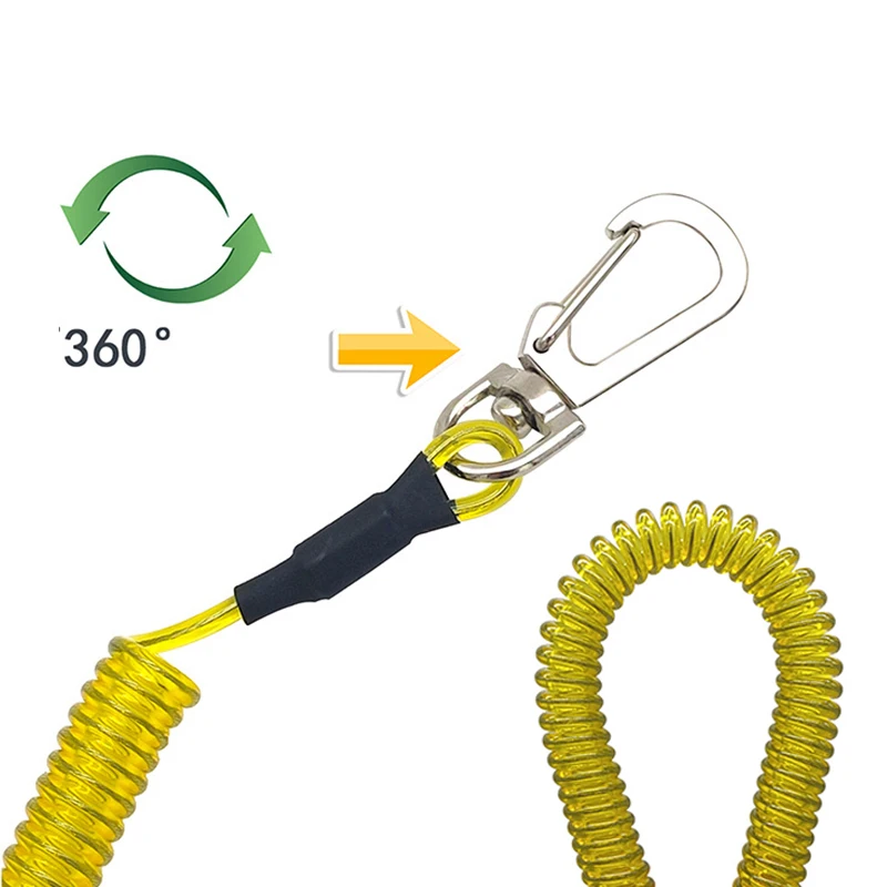 New Wire Spring Rope Key Chain Spiral Metal Carabiner Multi-functional Key Lanyard Anti-lost Phone Spring Key Cord Clasp Hook
