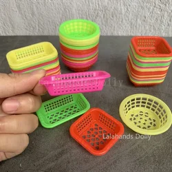 Dollhouse Miniature Food Play Supermarket Vegetable Basket Household Storage Basket Model for Dollhouse Kitchen Furniture