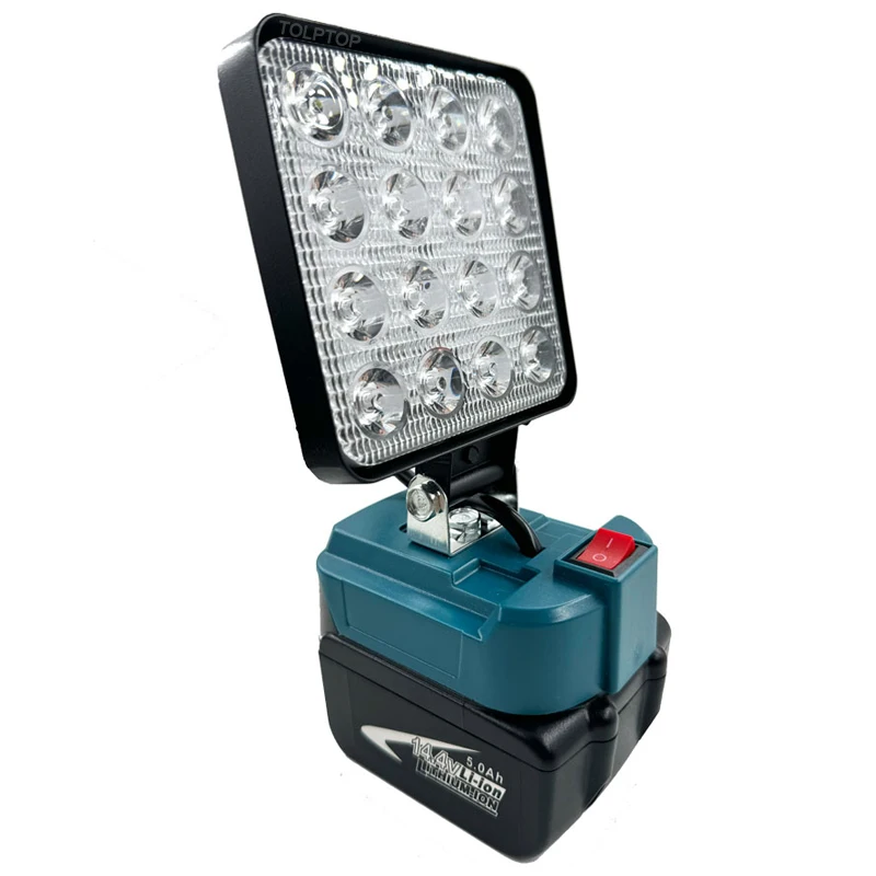 Dla Makita 18V akumulator litowo-jonowy światło robocze latarka LED lampa narzędziowa światła halogenowe przenośna awaryjna lampa kempingowa oświetlenie zewnętrzne