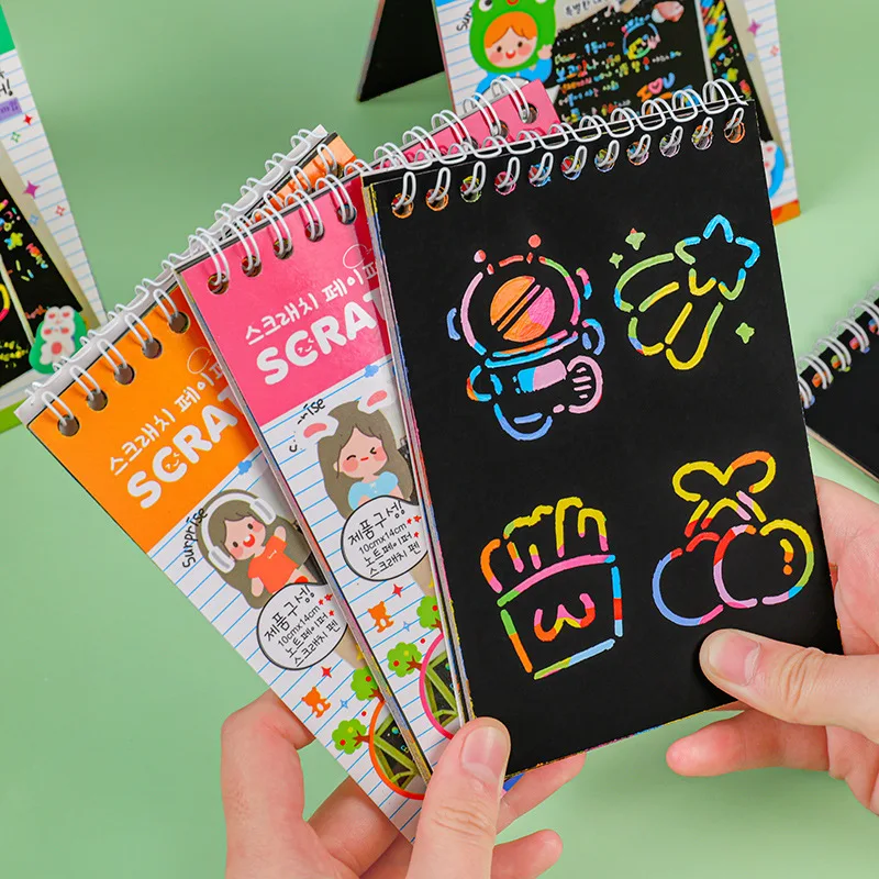 

10 Pages/set Office School Supplies Children's DIY Scratch Art Notebooke Kindergarten Art Supplies Student Drawing Gift