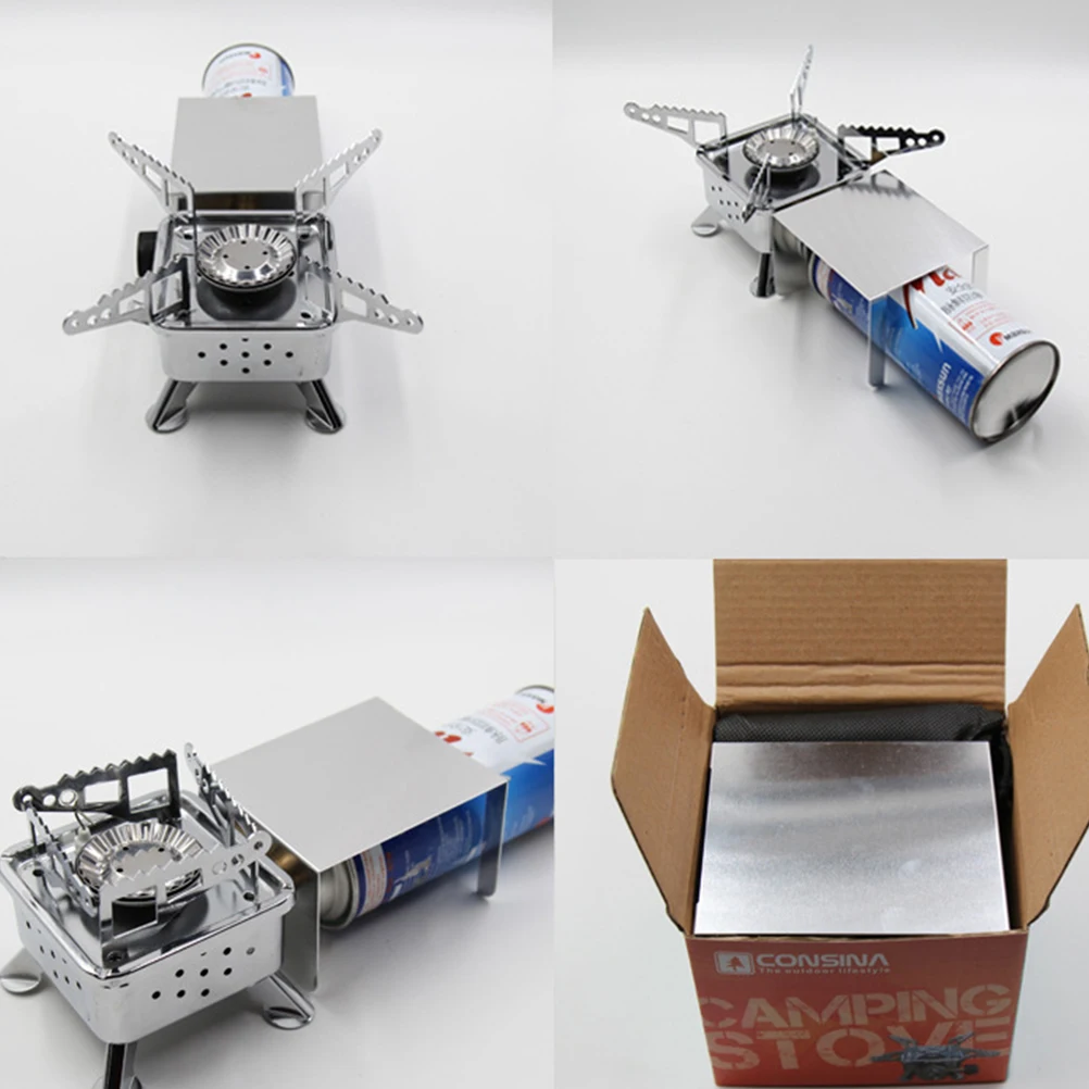 

Mini Card Stove Picnic Cooker Gas Portable Camping Outdoor Heater Folding Compact