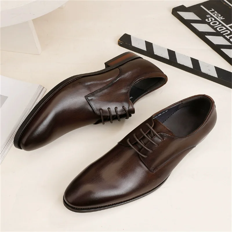 Designer shoes Gentleman  men\'s genunine leather business casual shoes really top grade leather excellent quality  wedding shoes