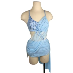 New Style Skirt Lyrical Dancing Dress Pole Dance Skirt Girls Competition Dance Costume Custom-made JC211