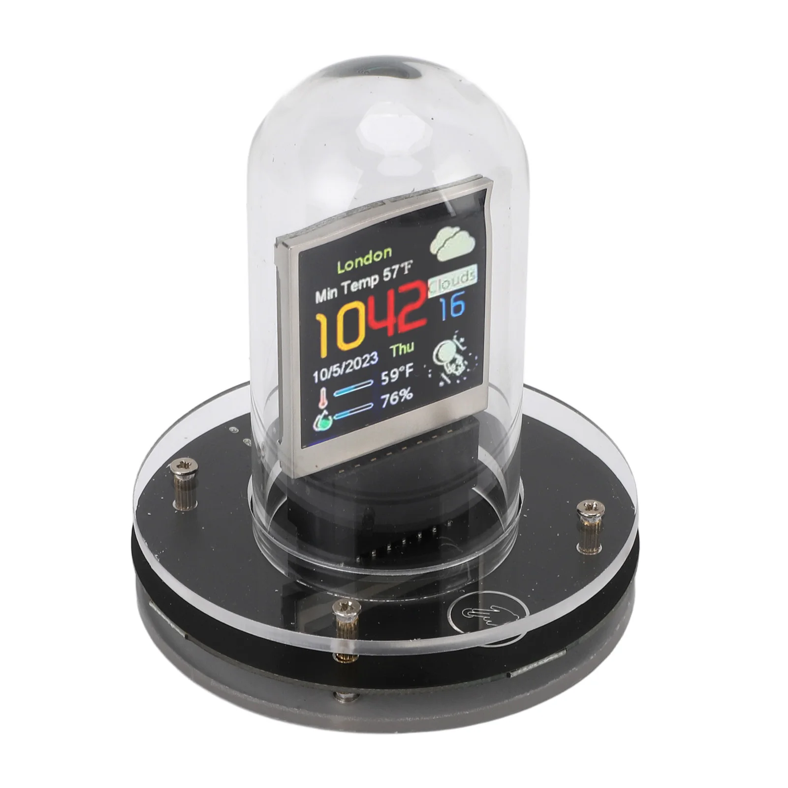 

1.54 Inch Screen Glow Tube Clock Desktop Ornament WIFI Networking Update Date Time Weather Smart Clock